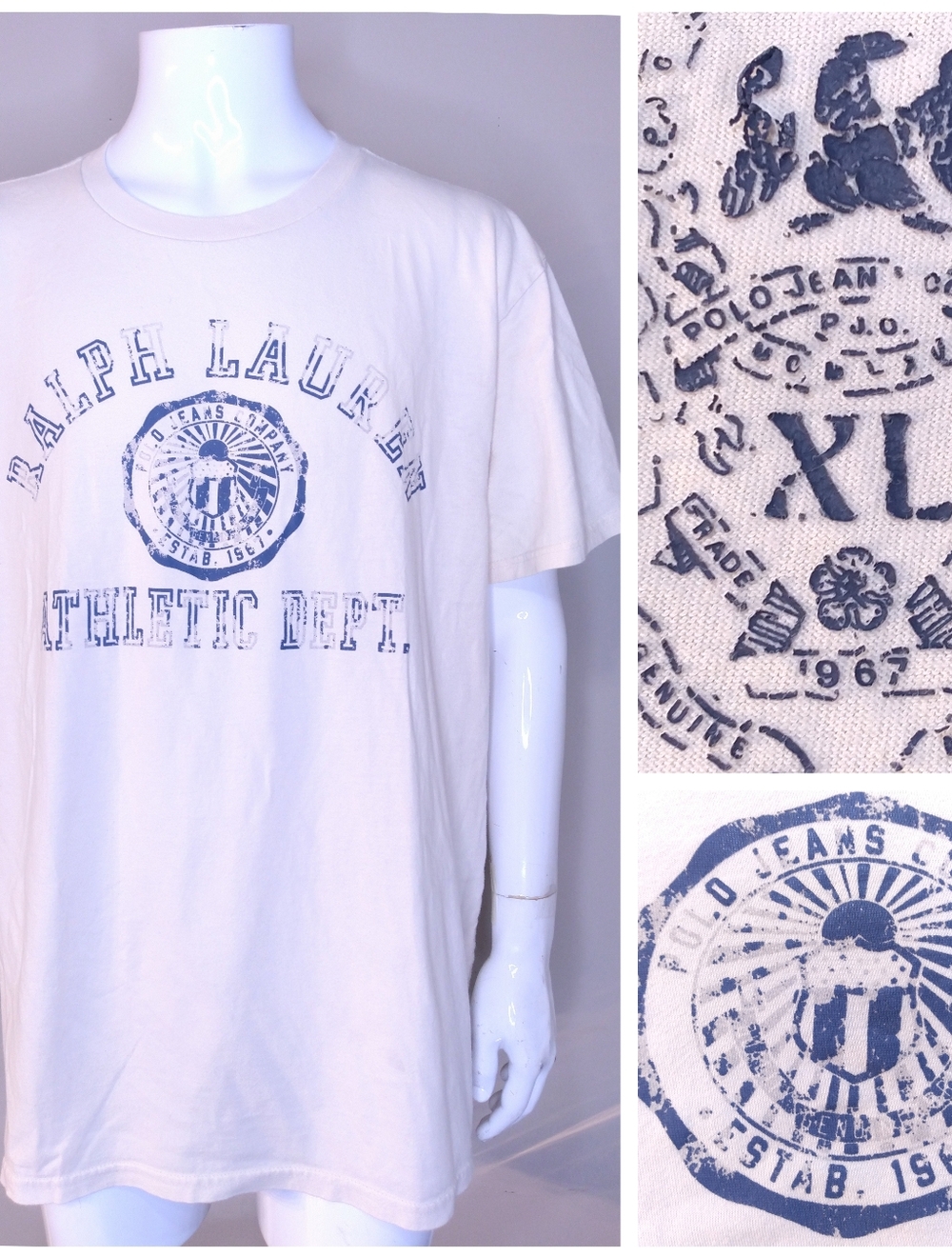POLO JEANS COMPANY Vintage T Shirt XL Graphic Tee RALPH LAUREN ATHLETIC DEPT Y2K